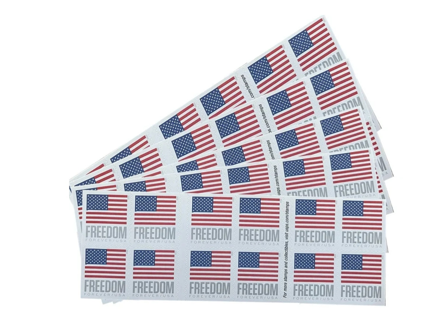 2023 USPS First Class Freedom Forever Postage Stamps 5 Sheets of 20 (100 total mailing stamps)