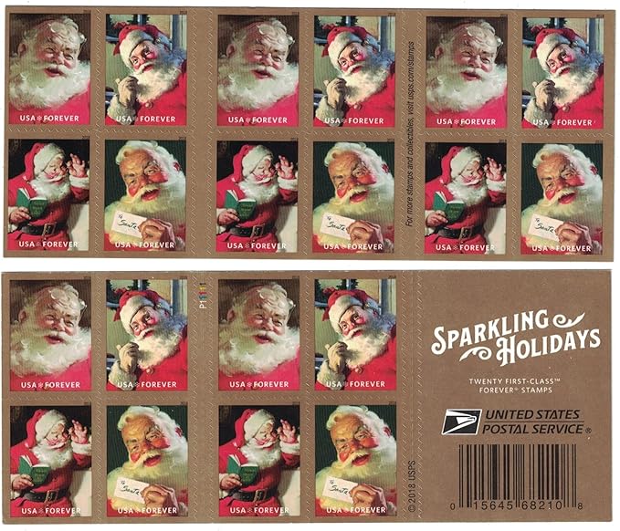 Holiday Delights USPS First Class Forever Postage Stamps 5 Sheets of 20  (100 total mailing stamps)
