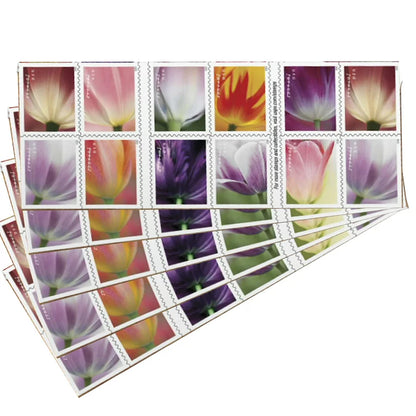 Forever Stamps First Class Postage Stamps Tulip Blossoms 100pcs/Pack ~5 Sheets of 20 (100 total mailing stamps)