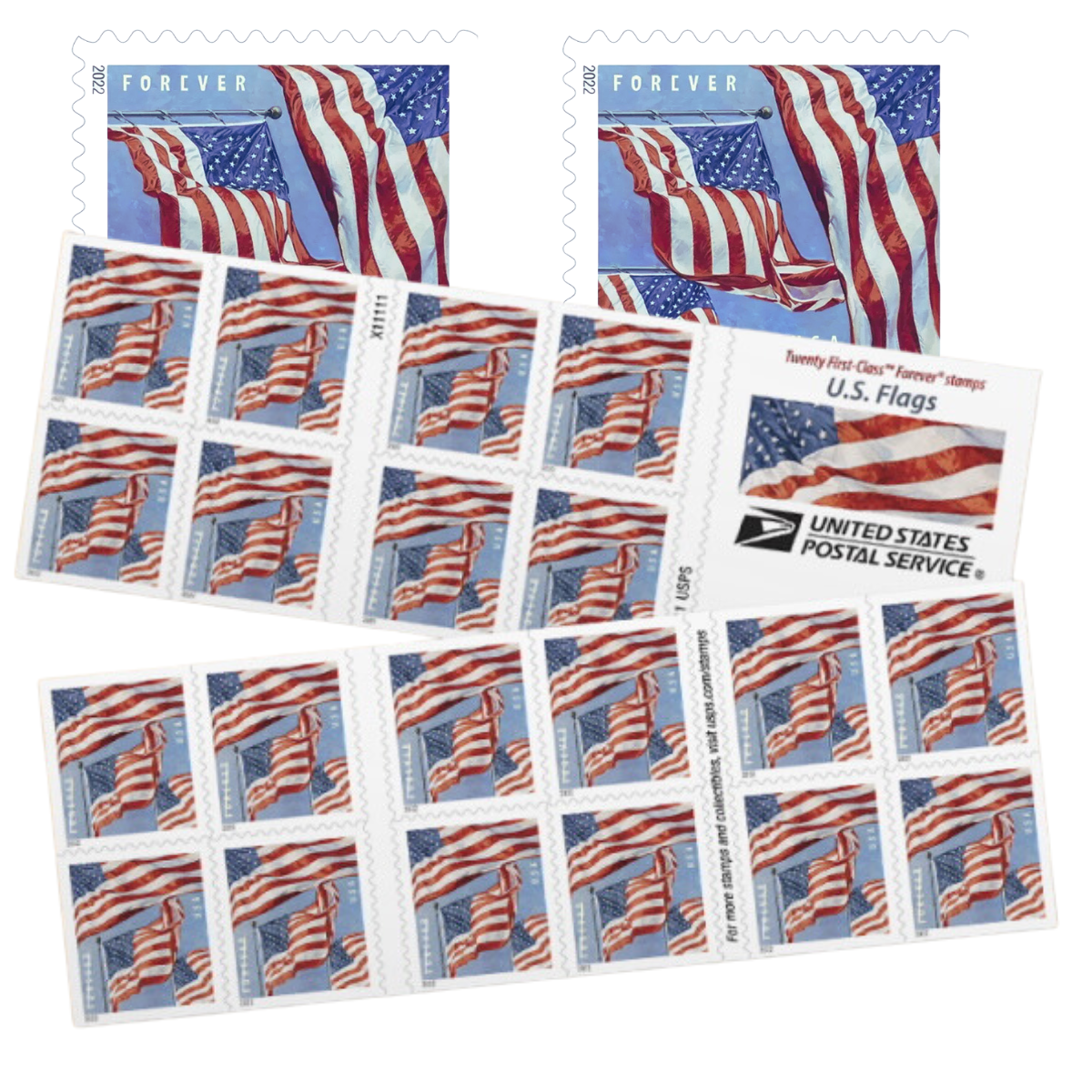 2019 USPS First Class Forever Postage Stamps 5 Sheets of 20 (100 total mailing stamps)