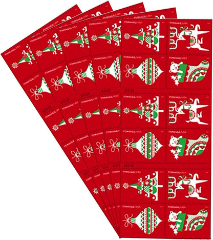 Holiday Delights USPS First Class Forever Postage Stamps 5 Sheets of 20 (100 total mailing stamps)